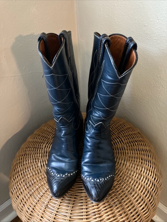 Tony Lama Shoes - Vintage Tony Lama Black Cowboy Boots Western Cowgirl All Leather Womens 6.5